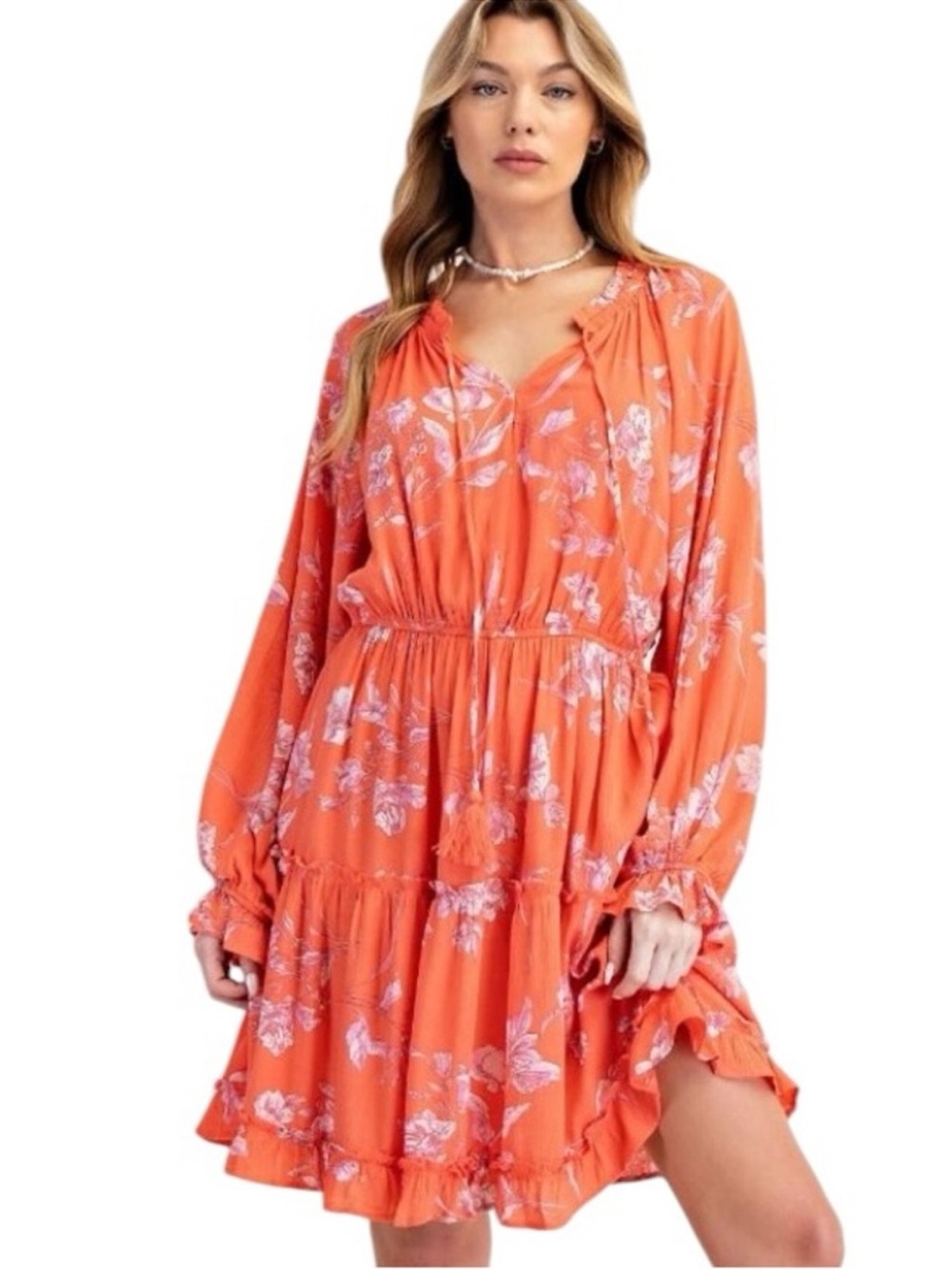EASEL NWT DRESS CORAL